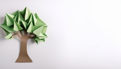 Wall Mural - paper tree with a white background