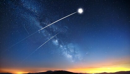 Wall Mural - shooting star at sky