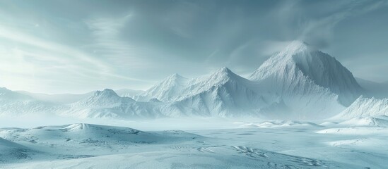 Poster - Winter is approaching enveloping the mountains in a cozy veil of snow creating an ideal setting for a romantic escape with a serene and picturesque copy space image