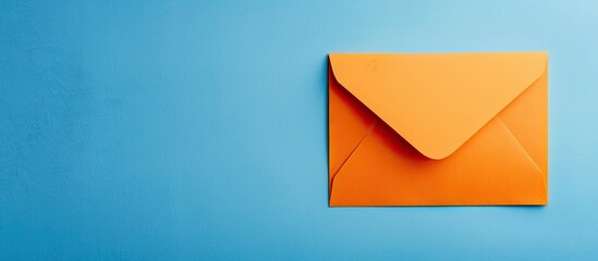 Poster - An organic traffic message on orange paper set against a blue background serving as a symbolic representation with available copy space image