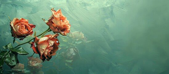 Aufkleber - Roses withering from pests against a copy space image
