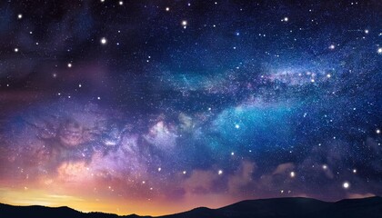 Wall Mural - starry night sky with zodiac constellations and bright colors