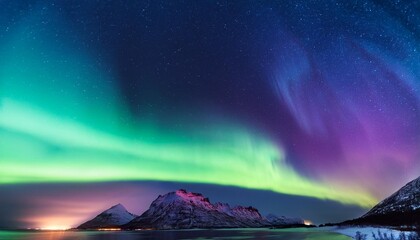 Wall Mural - northern lights in a beautiful night