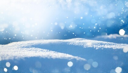 Poster - light snow glittering on shiny airy blue background winter outside ai illustration