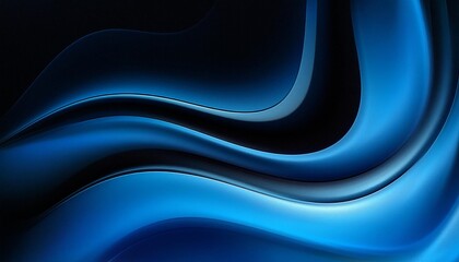 Canvas Print - blue black abstract gradient background grain texture effect dark vibrant color flow wave copy space