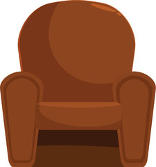 Poster - Comfortable brown armchair with soft seat and armrests
