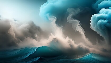 Canvas Print - abstract smoke and water creating feeling of disaster natural catastrophe wallpaper background