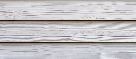 Poster - Close up image of white vinyl siding with a realistic wood grain texture ideal as a background or frame with space for text. Creative banner. Copyspace image