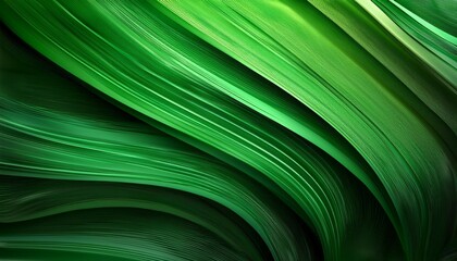 Poster - abstract green curve wave with line textured background ai generated