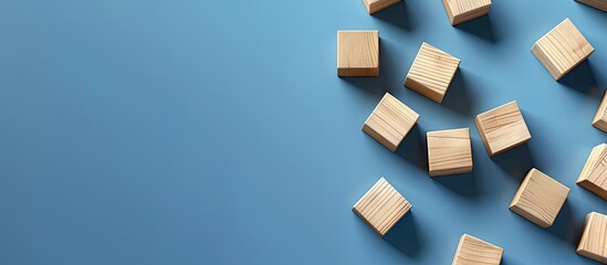 Aufkleber - Wooden blocks with a placebo effect message are displayed on a blue background serving as a symbolic concept with available copy space image