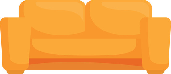 Poster - Comfortable orange sofa inviting you to sit down and relax