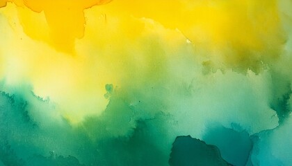 Wall Mural - yellow green teal watercolor gradient grunge texture background