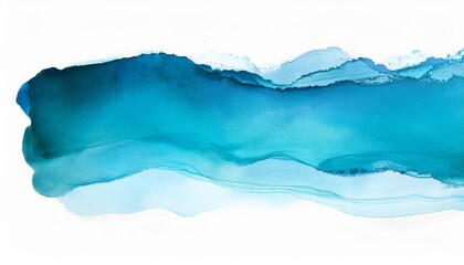 Wall Mural - aquamarine watercolor strip multilayered