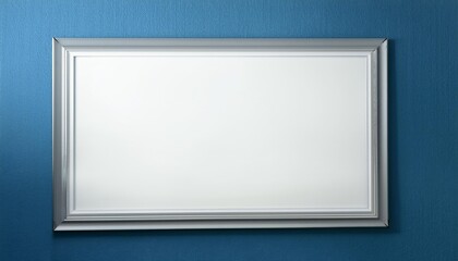 Sticker - a large framed white picture hangs on a blue wall