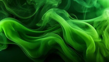 Canvas Print - beautiful vivid green smoke fog or flow background