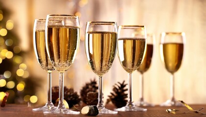 glasses of champagne at new year party