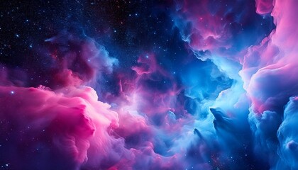 Canvas Print - blue and pink nebula