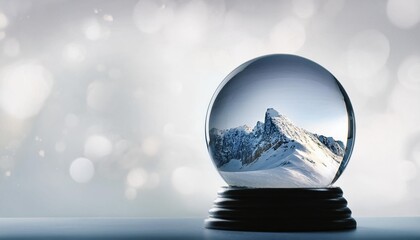 Wall Mural - snow globe with mountain scene