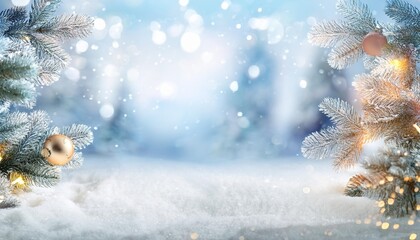 Wall Mural - winter christmas scenic background with copy space