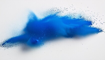 Sticker - a blue spray paint stain on a white paper background