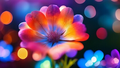 Wall Mural - vibrant blooms a bokeh flower with colors that pop generative ai