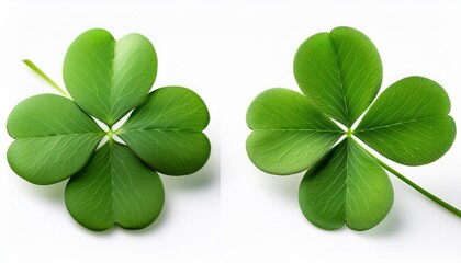 Wall Mural - four leaf clover isolated on white