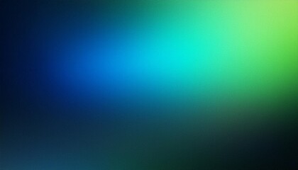 Wall Mural - grainy green blue gradient background glowing light noise texture effect header dark banner backdrop design