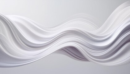 Wall Mural - flowing designed horizontal banner with white smoke lavender and light gray colors dynamic curved lines with fluid flowing waves and curves