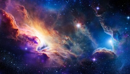 Wall Mural - fictional background of nebulae and galaxies generative ai