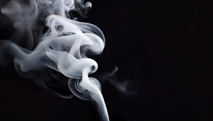 Canvas Print - abstract image of white smoke or fog in black background