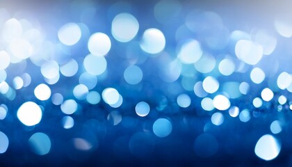 Wall Mural - blurred blue abstract background with bokeh lights