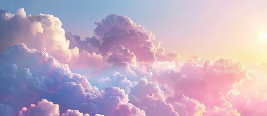 Wall Mural - Scenic clouds in the sky during twilight with beautiful colors and copy space image