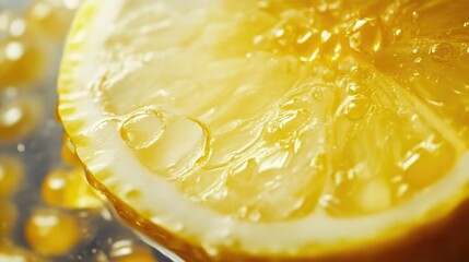 Wall Mural - Close-Up of Fresh Lemon Citrus