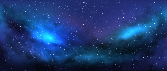 Wall Mural - Sky galaxy cloud nebula stars dark night universe milky way cosmos vector background