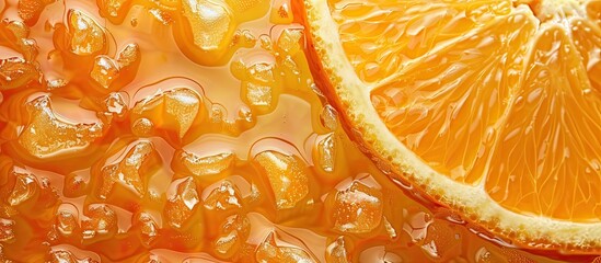 Poster - Detailed close up of an orange textured background with ample copy space image