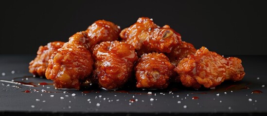 Fototapete - Spicy BBQ Buffalo drumettes with a crispy coating perfect for your next cookout with friends Ideal for a copy space image