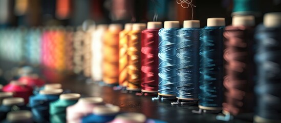 Poster - Versatile 60 weight thread ideal for various sewing tasks both intricate hand stitching and robust machine sewing in a copy space image