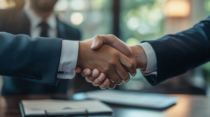 Businessman shaking hands with a partner