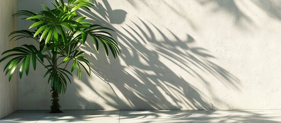 Poster - Plants shadow against concrete with copy space image