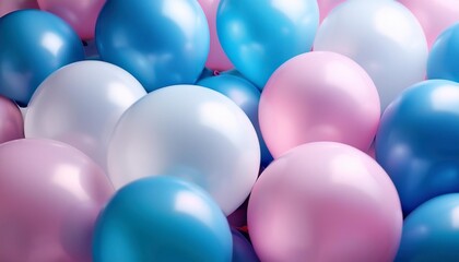 Wall Mural - pink blue and white party balloons for a wallpaper background 002