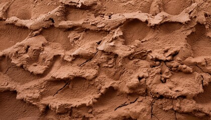 Wall Mural - closeup shot of a mud wall texture