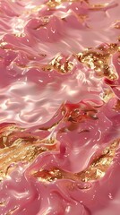 pink waves on golden ocean poster background