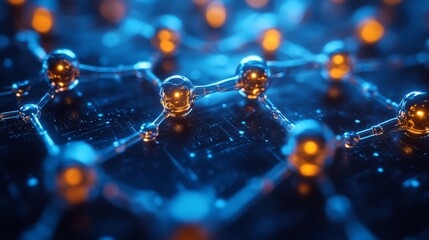 Poster - A new material, derived from renewable resources, is displayed under a bright, scientific environment showcasing its unique structure.