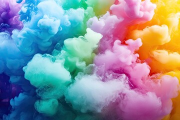 Wall Mural - Colorful ink clouds in water, vibrant color background.