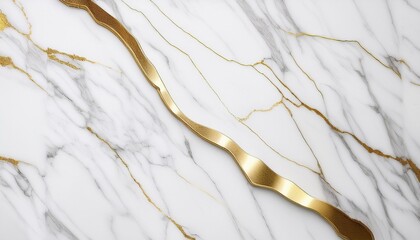 Wall Mural - white marble background with golden line