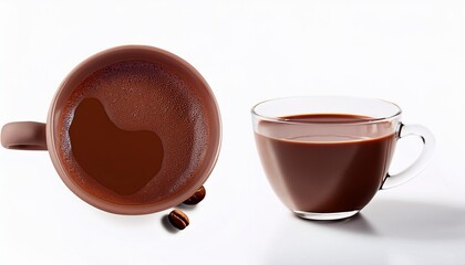 hot chocolate with coffee cup isolated