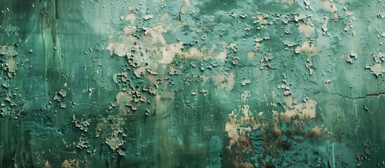 Sticker - Grungy green wall plaster texture for design with a copy space image