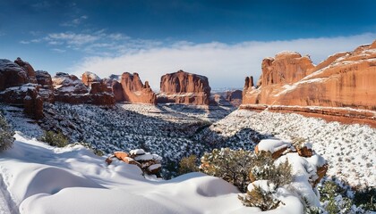 Wall Mural - southwest canyon covered in snow