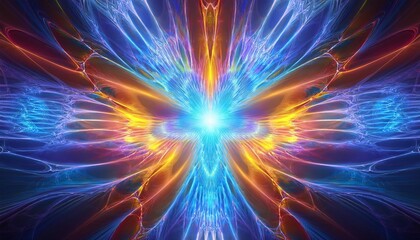 abstract background fractal rays of energy spiritual new age psychedelic by generative ai