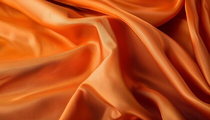 Wall Mural - orange fabric with wrinkles and folds wavy surface wallpaper